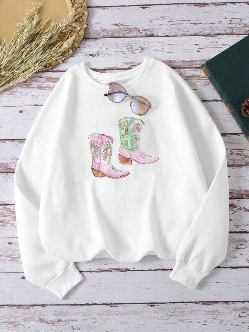 Women's Paris Graphic Hoodie – Warm Autumn/Winter Crewneck Sweatshirt