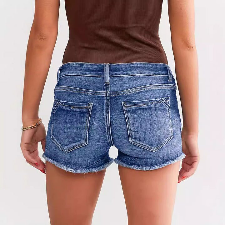 Women’s Street Fashion High-Rise Ripped Shorts

