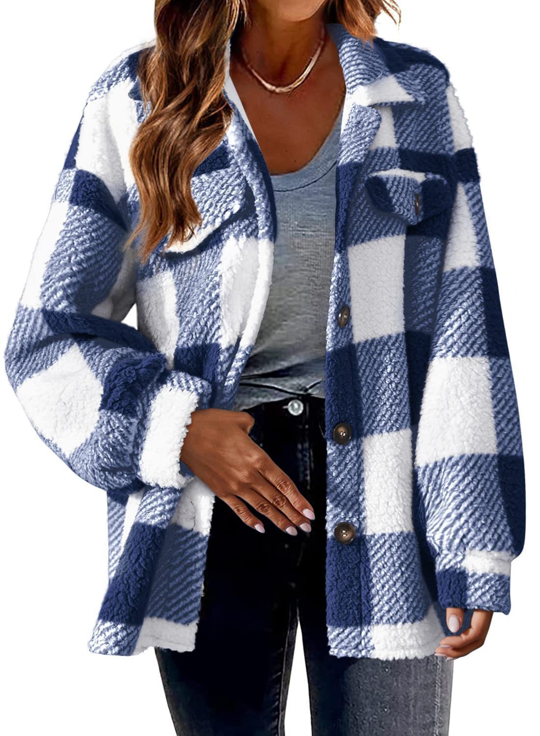 Women's Striped Plush Coat – Soft, Warm, and Stylish for Winter Days