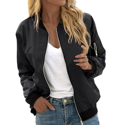 Women’s bomber jacket – khaki tone, relaxed weekend styling