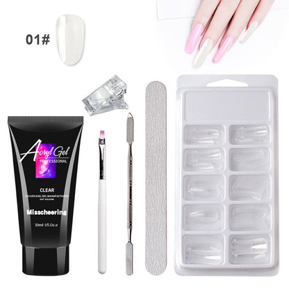 Women's gel nail extension kit with portable case ideal for DIY salon results anywhere
