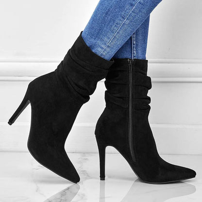 Women’s suede pointed high heel boots – sleek, versatile, and effortlessly chic