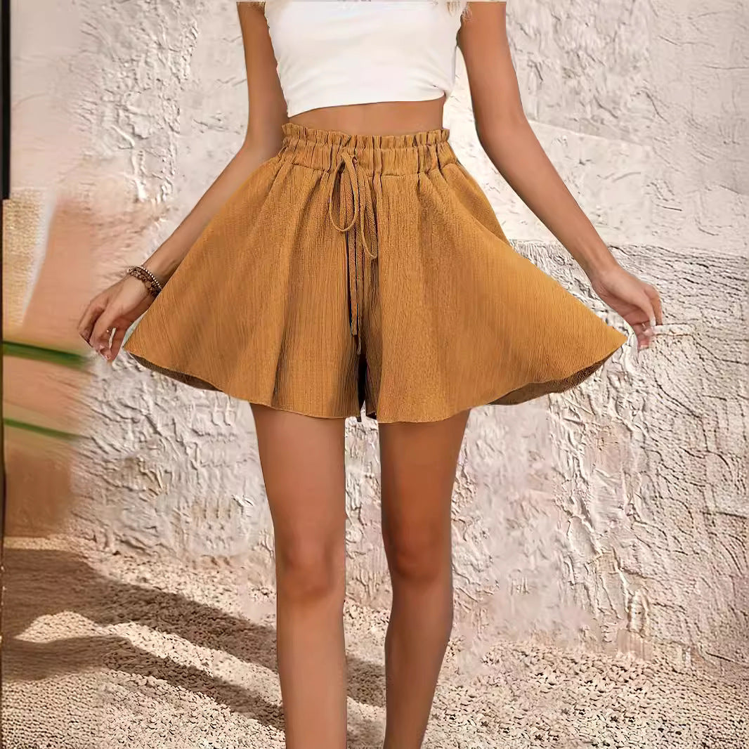 Women's summer shorts pantskirt – elastic waist detail