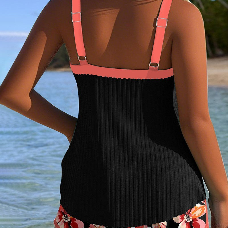 Women’s swimsuit with shorts modest coverage walking shoreline