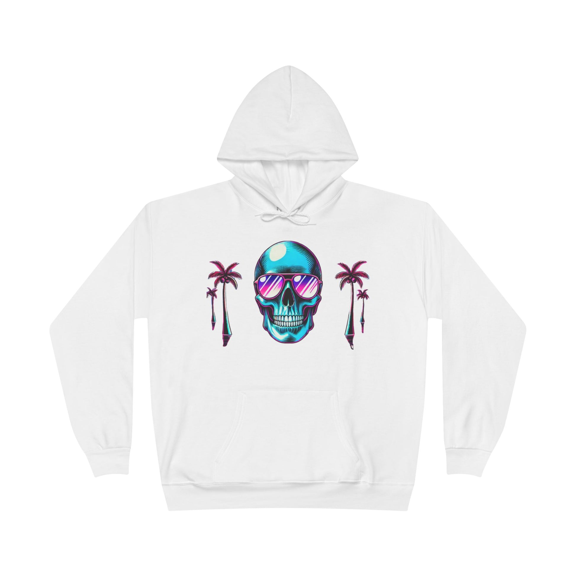 Bold tropical skull unisex hoodie for statement streetwear

