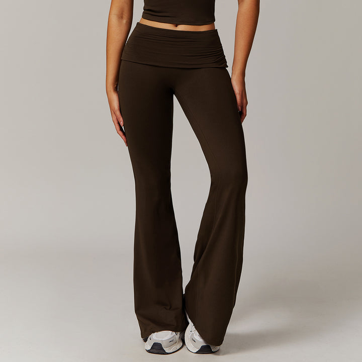 Yoga bell-bottom pants – breathable brushed performance