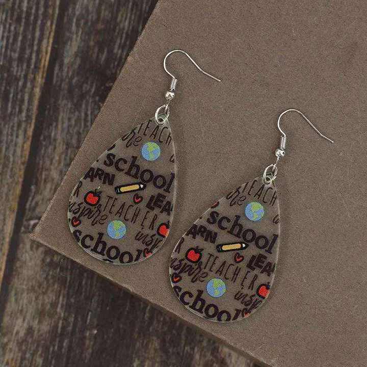 Teardrop Acrylic Letter Earrings - Make a Statement