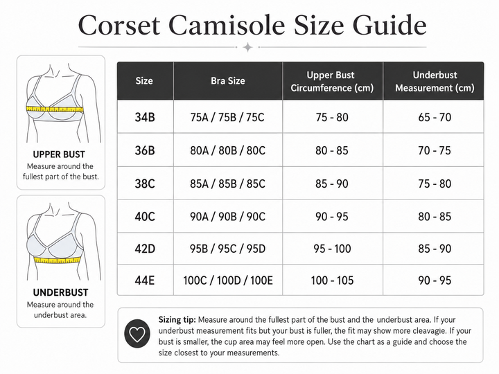 A sizing guide chart titled &