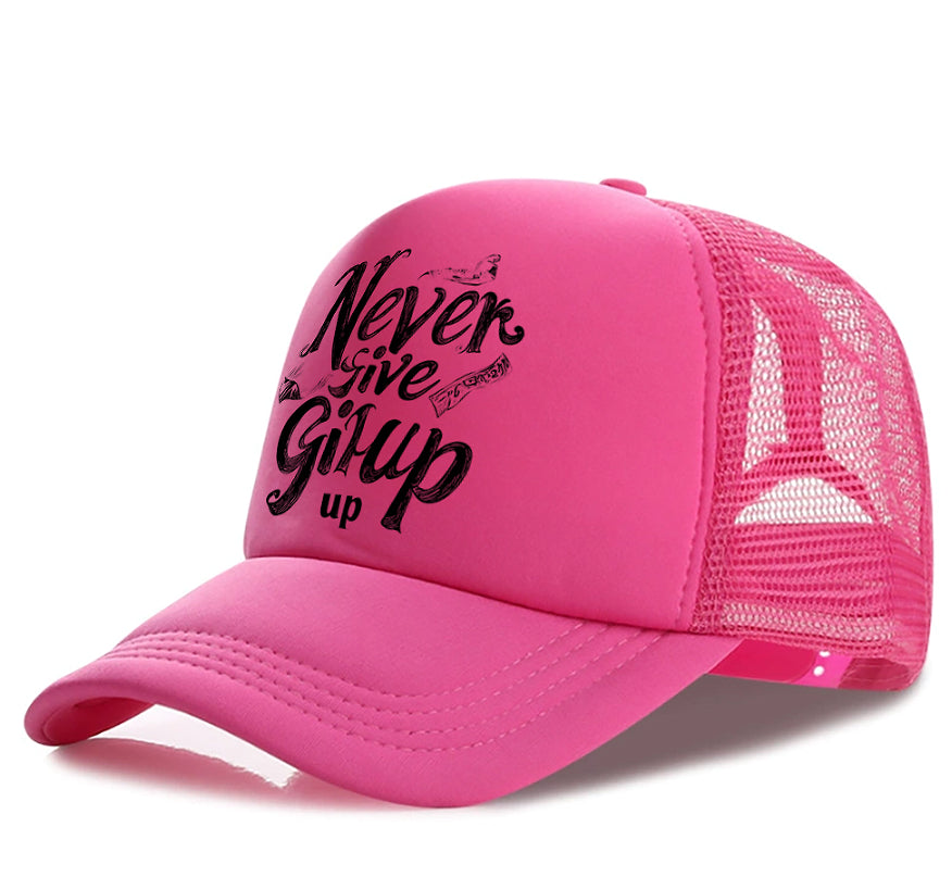 pink motivational baseball cap lightweight summer wear