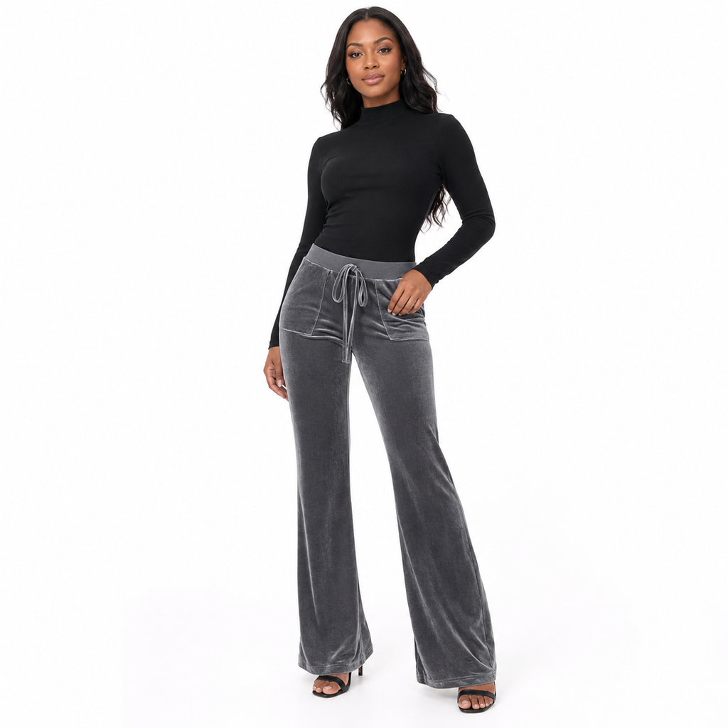 Flared Trousers Women - Sculpting Mid-Waist Bootcut Fit
