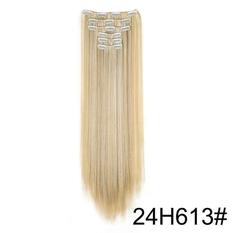 Long Straight Hair Extensions Seamless 60cm Clip In Set
