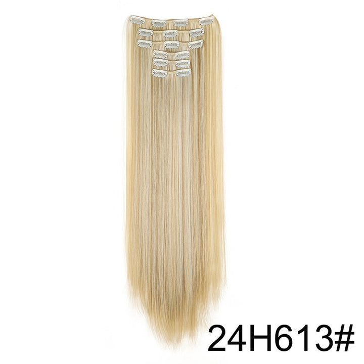 Long Straight Hair Extensions Seamless 60cm Clip In Set