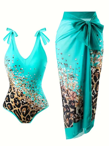 Retro one piece bathing suit — full body shot showing hourglass silhouette
