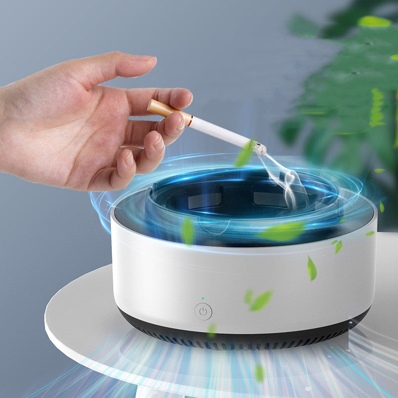 Multifunctional ashtray air purifier green color battery powered quiet operation for vehicles
