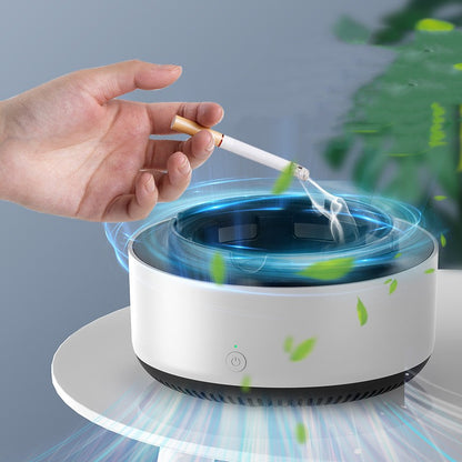 Multifunctional ashtray air purifier green color battery powered quiet operation for vehicles
