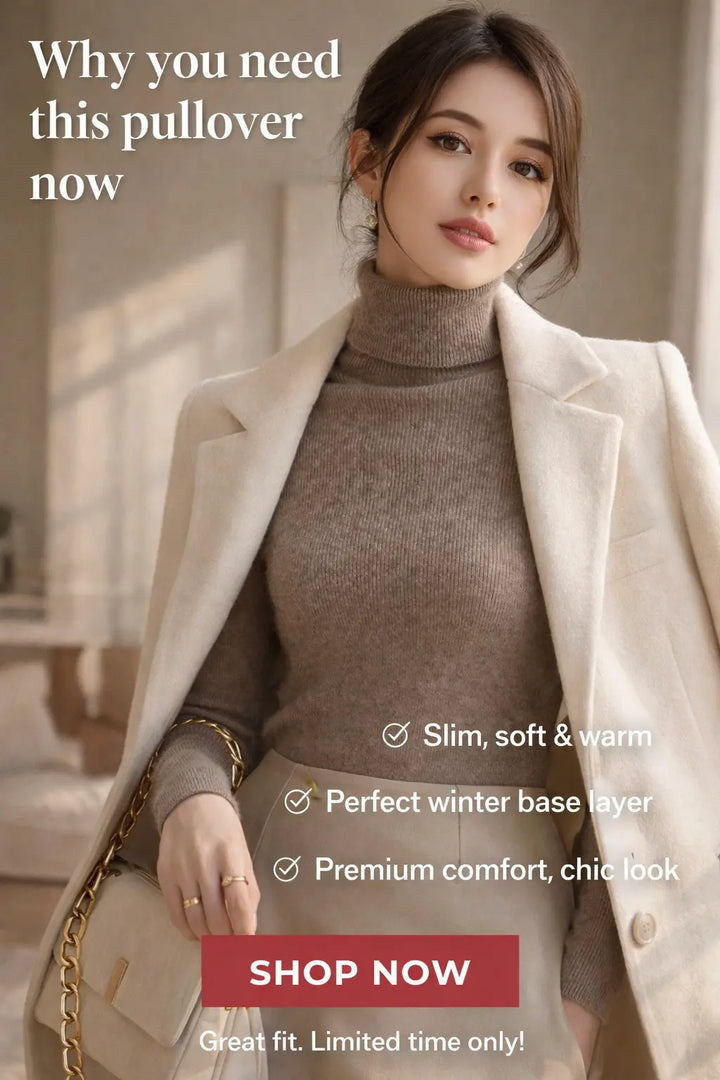 Women’s Slim Fit Wool Pullover – Soft stretch fabric close detail