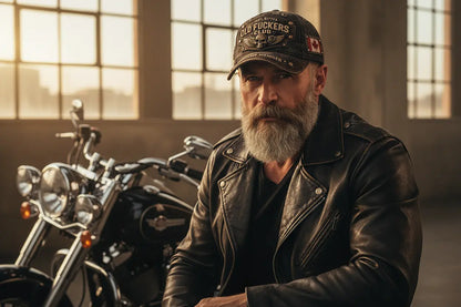 Casual Polyester Cap close up of print and stitching detail
