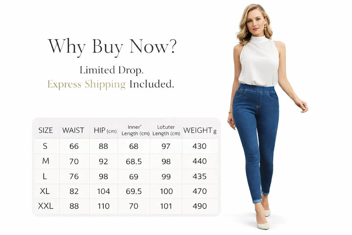 elastic waist skinny jeans side body contour