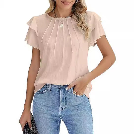 pleated business top front folds structured finish
