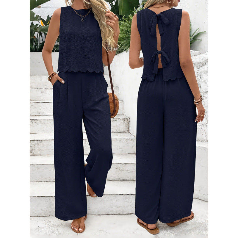 Women Sleeveless Vest Pants Set Casual Summer Two Piece