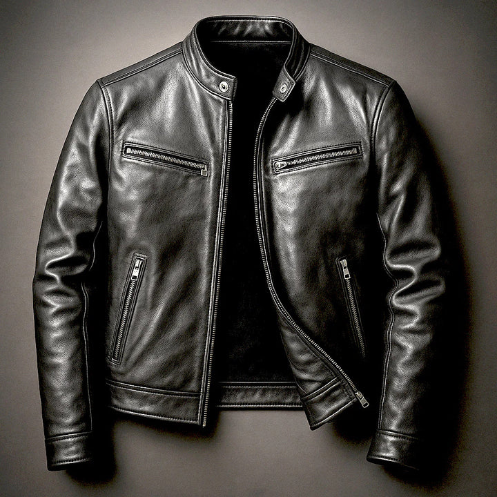 Men's PU Leather Motorcycle Jacket - Refined Urban Edge