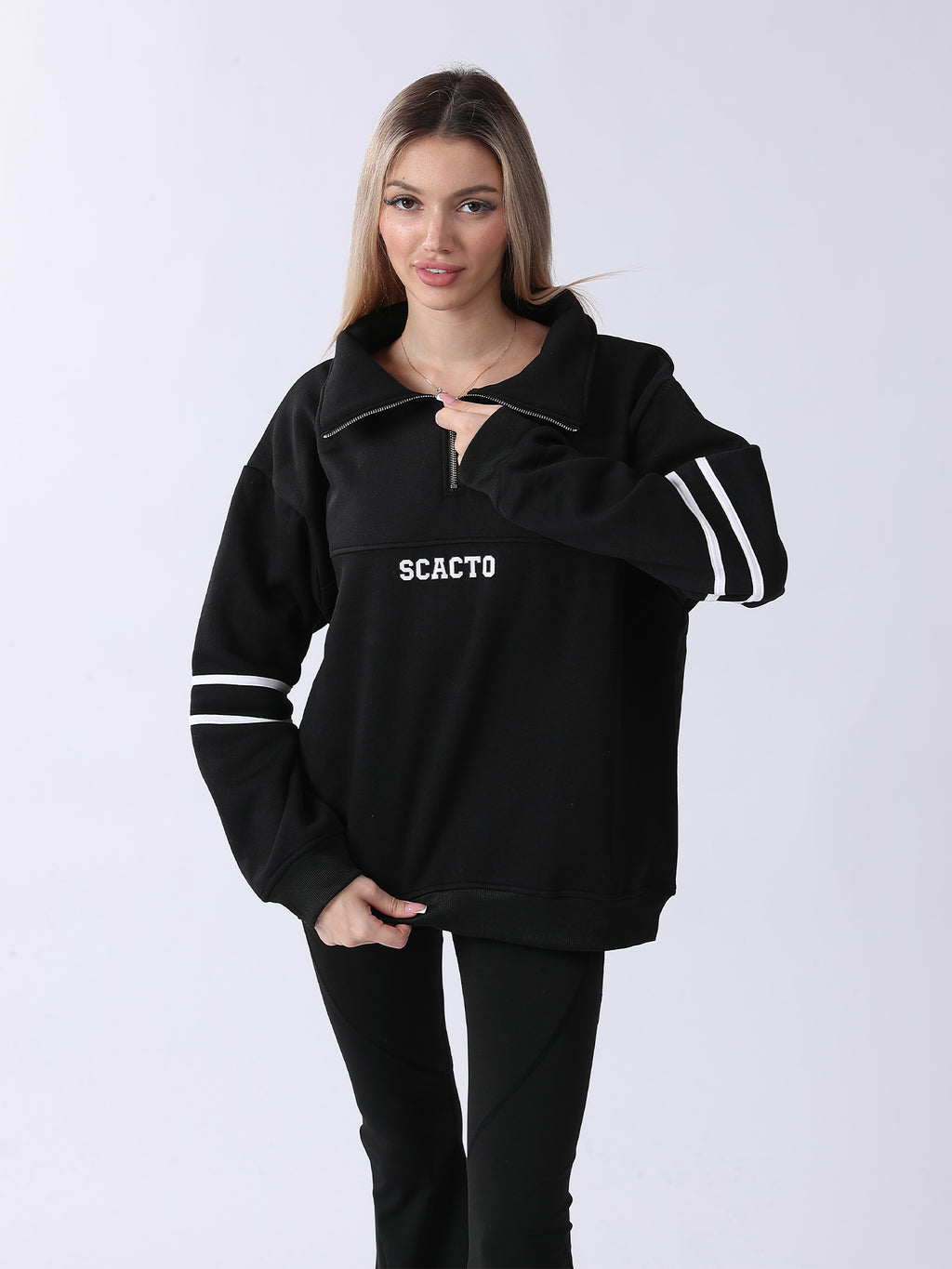 Women’s Long Sleeve Sweatshirt Zip Casual Hoodie Wear