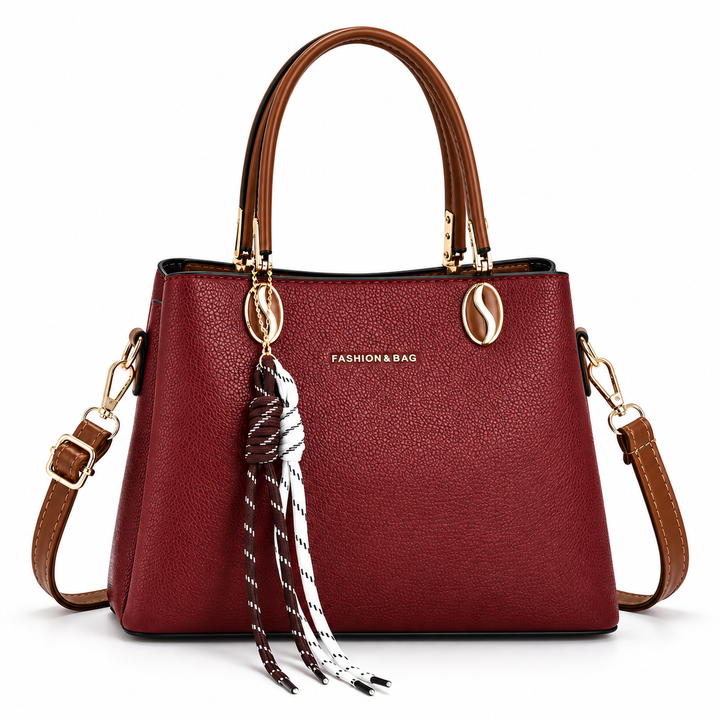 Front view of burgundy women&