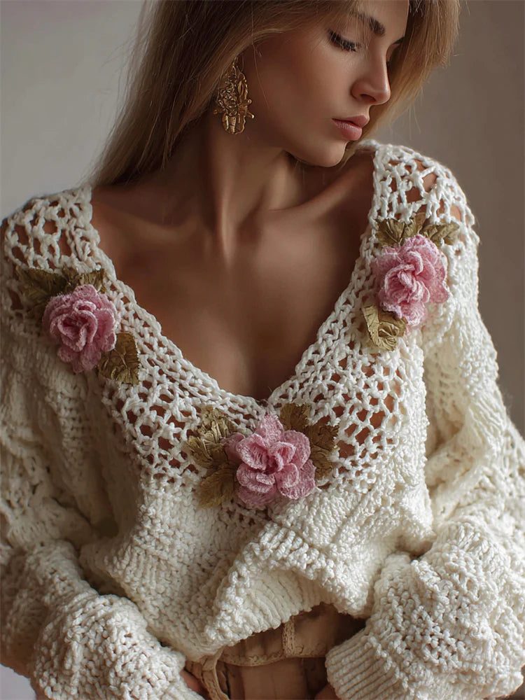 Pull col en V pour femme, style urbain et confortable