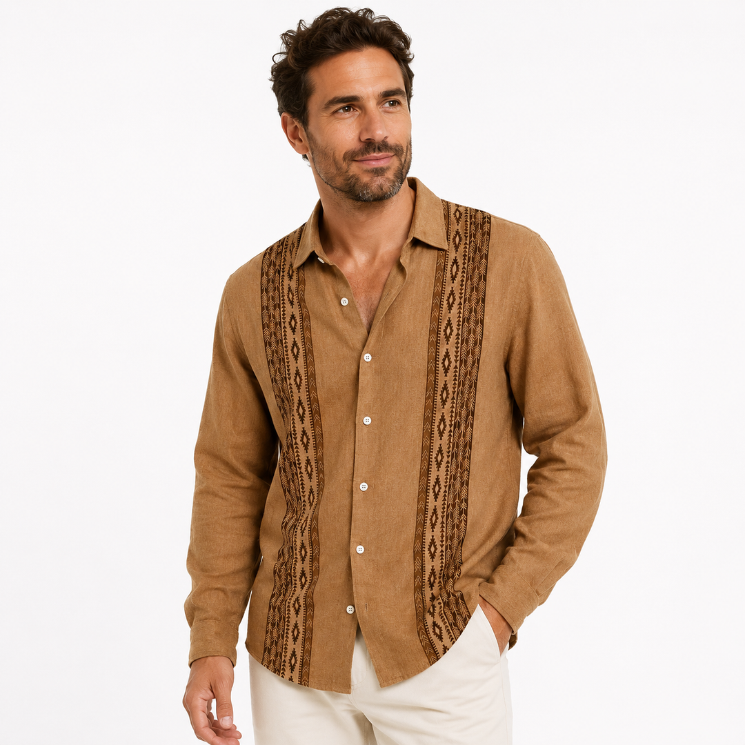 Stretch polyester Hawaiian shirt for men with breathable everyday comfort