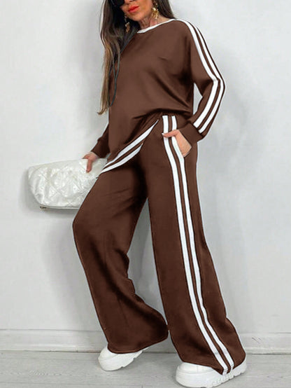 Women's Striped Two-Piece Loungewear Set – Soft & Chic