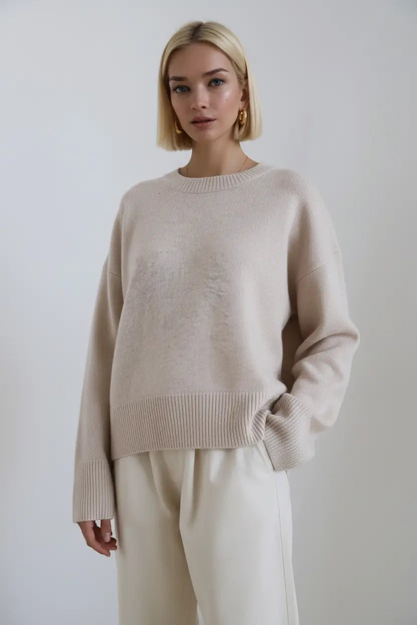 wool knitted pullover sweater minimalist casual winter layering piece