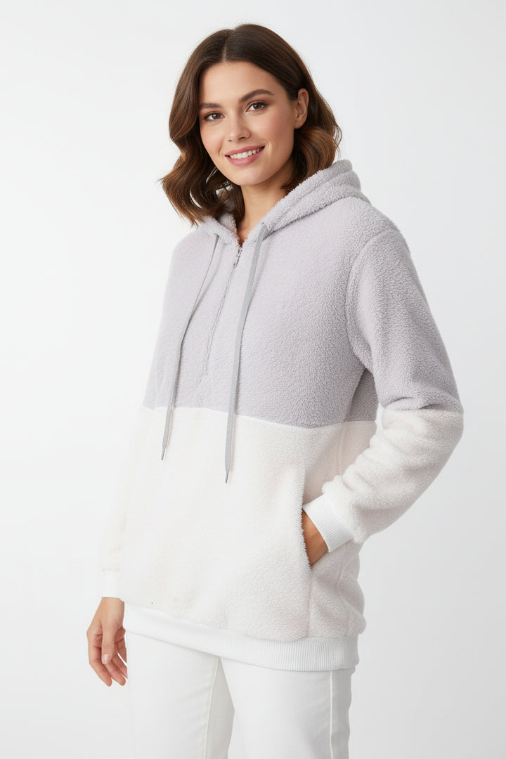 women knit hooded jacket relaxed drape comfortable lifestyle wear