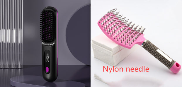 Cordless Hair Straightener Brush Fast Heat Styling Pro
