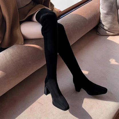 Woman's Stretchy Over-the-Knee Boots Sculpted Fit Wear