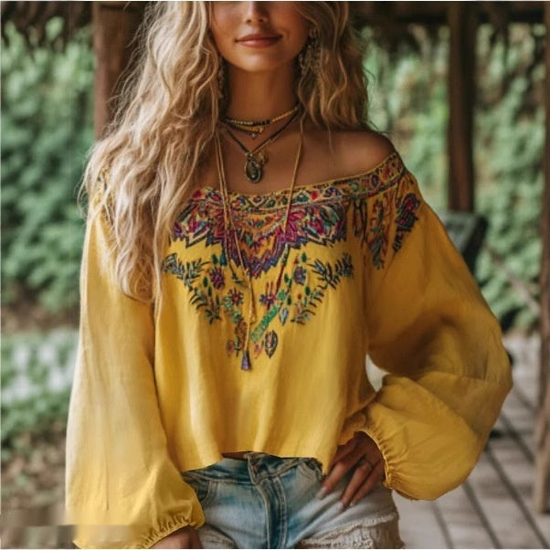 Yellow ethnic blouse product view
