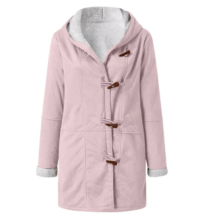 Women's Sherpa Lined Hooded Coat - Cozy Toggle Coat Now