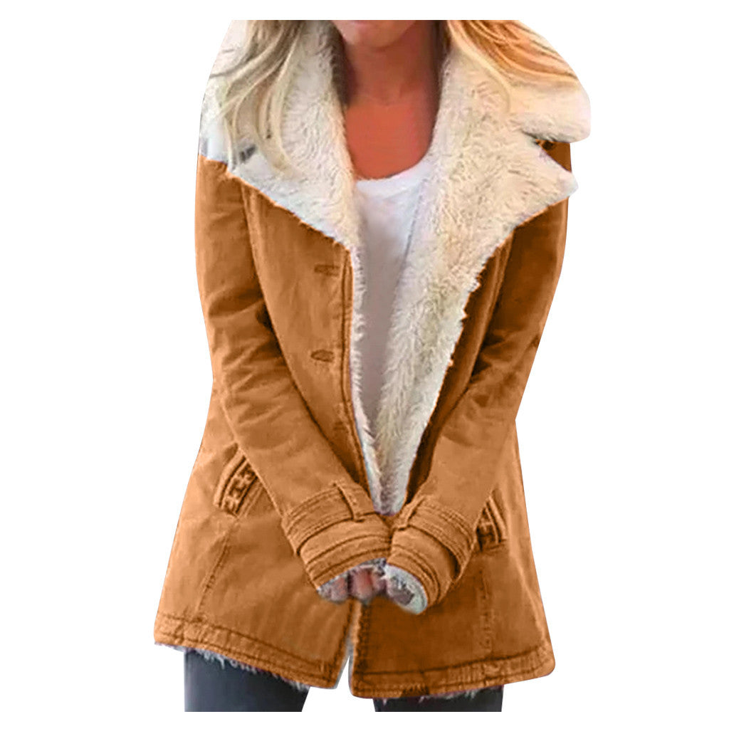 Women Fleece Cotton Padded Jacket - Warm Clean Fit