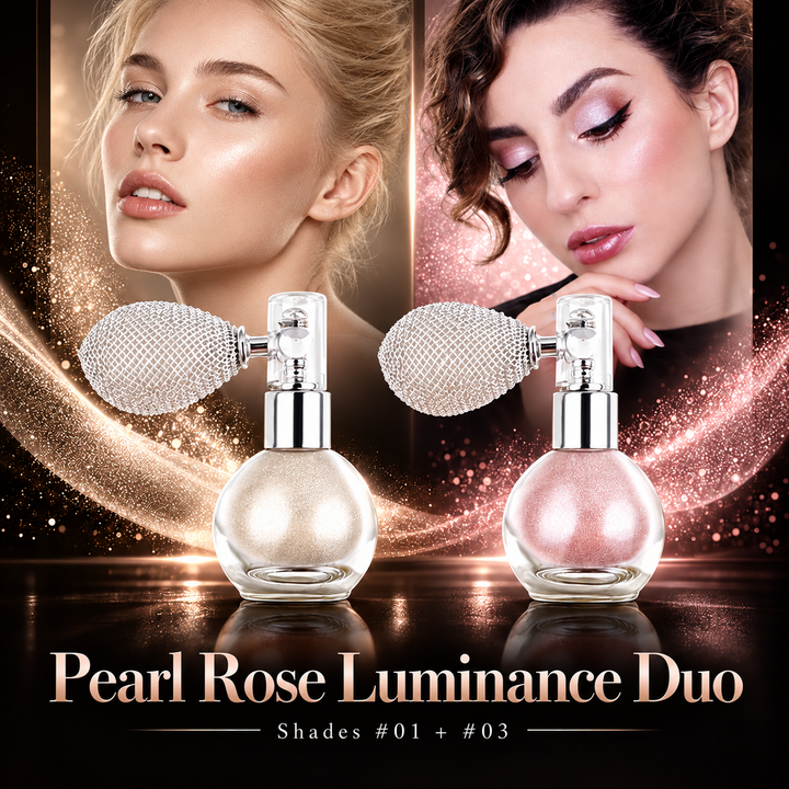 Pearl White and Nude Pink body glitter spray two-piece set