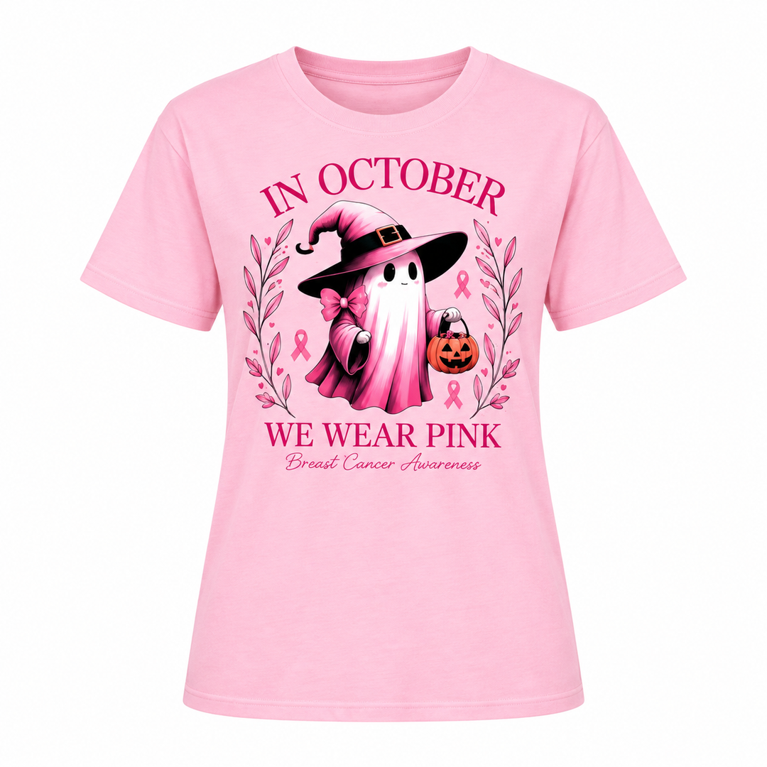 breast cancer awareness pink graphic tee front product-only view