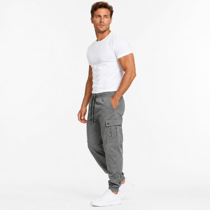 Men Cargo Workwear Pants Loose Fit Outdoor Utility Wear