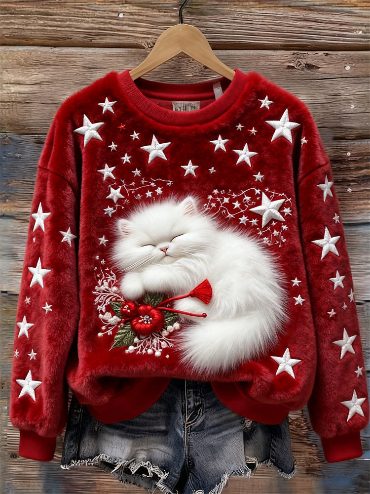 Christmas Sweatshirt Womens - 3D Flannel Cozy Gift Idea
