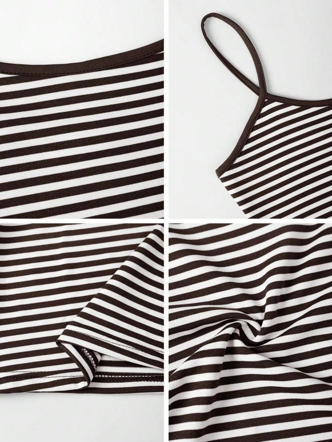 Black and white striped top on a white background