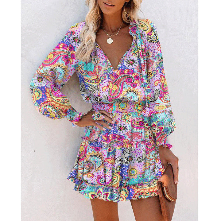 Shop Boho Long Sleeve Mini Dress | Floral