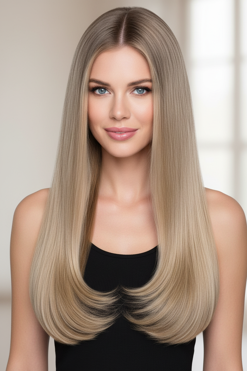 synthetic hair extensions straight texture heat resistant fiber shine