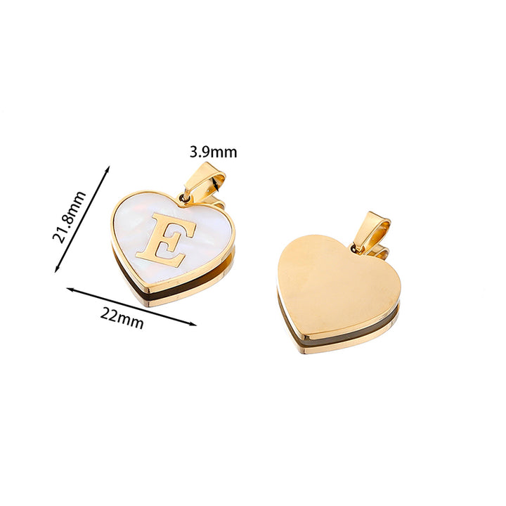 Initial personalized necklace with 45+5 cm chain, heart letter pendant and selectable alphabet variants A to Z - Buyer image.