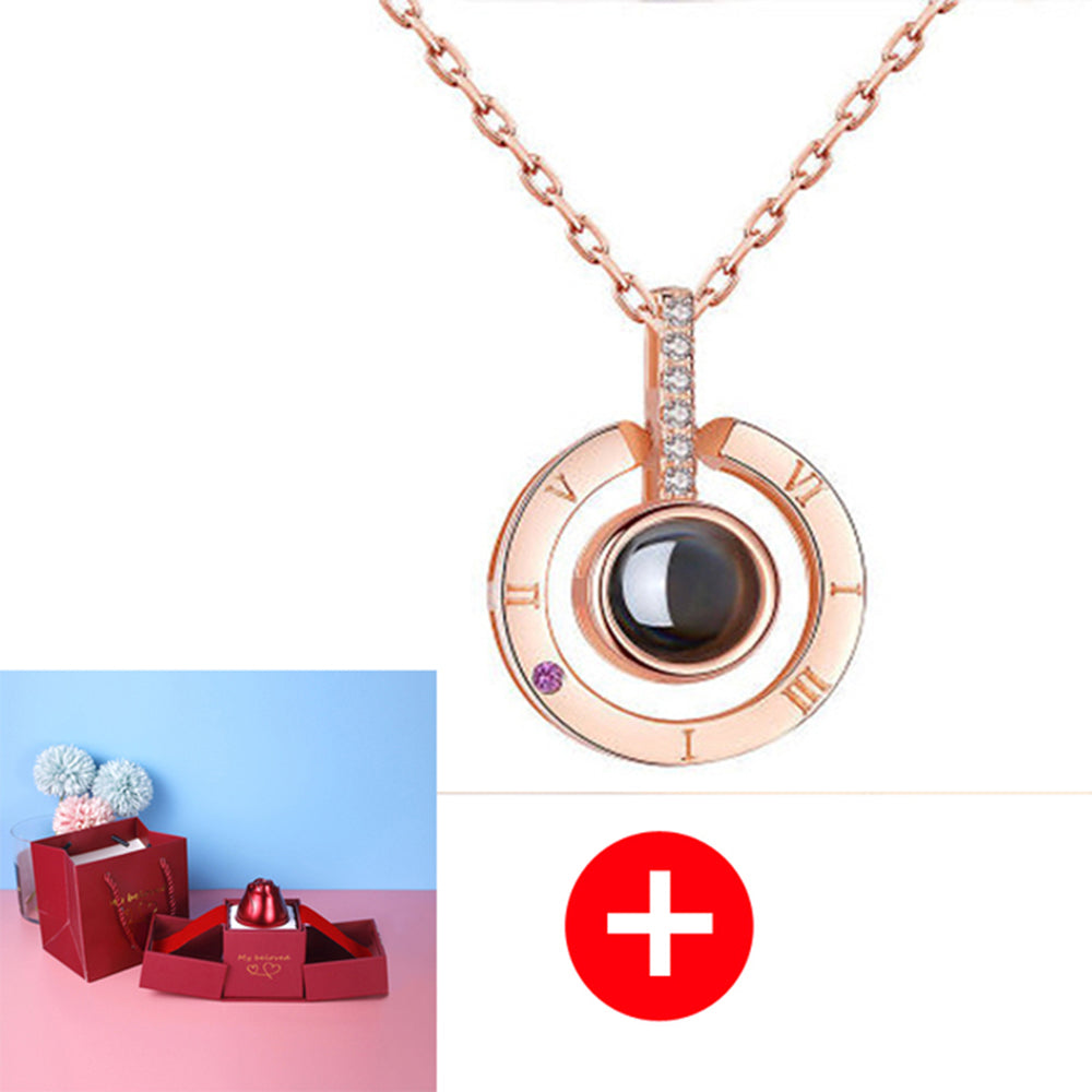 Metal Rose Necklace Gift Box for Valentine Jewelry Love