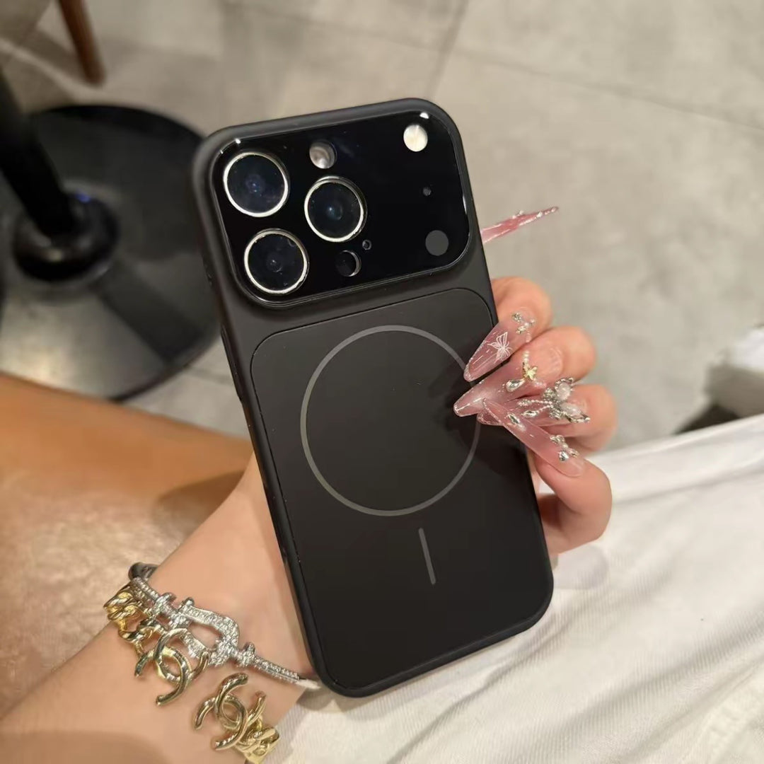 nano frosted glass iphone case slim magnetic armor cover
