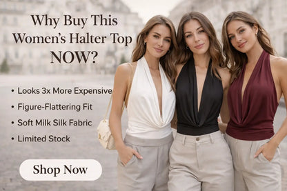 slim fit halter top styled with trousers minimal urban outfit