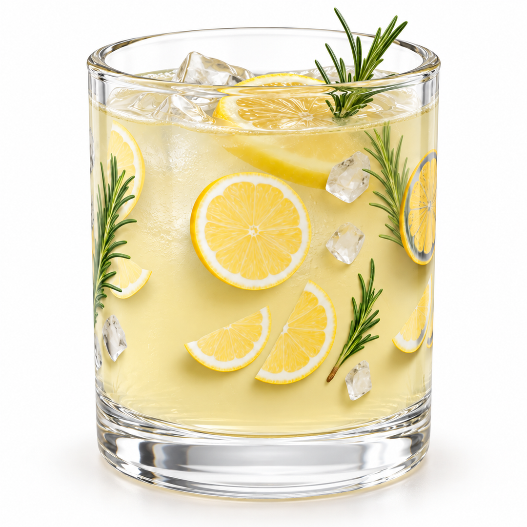 Close-up of the transparent mug rim, handle connection and glass base details.