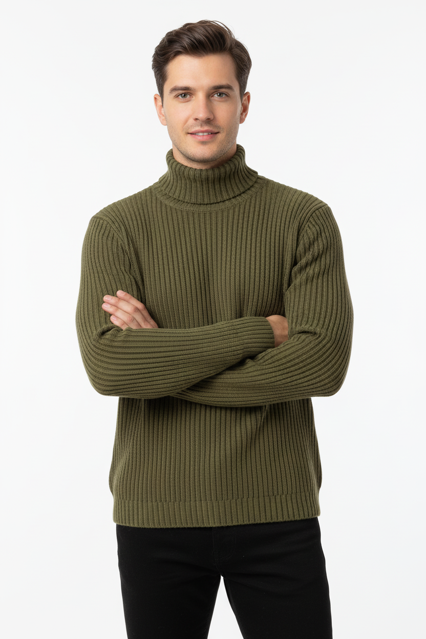 Men's Slim Fit Turtleneck Sweater | Refined Knit Pullover